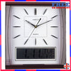 Silent Sweep Wall Clock and Large Digital Month/Date/Day Display in White