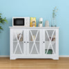 Large Wooden Sideboard Cabinet Side Cupboard Glass Door Storage Display Buffet