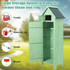 Outdoor Wooden Garden Shed Tool Storage Shelves Utility Cabinet Apex Roof w/Door