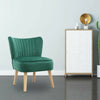 Velvet Oyster Occasional Chair Fluted Bedroom Living Room Accent Seat Wood Legs