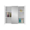 Wood Bathroom Cabinet 2/3 Door White Wall Mounted Mirror Storage Cupboard Glass