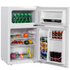 90 L Compact Refrigerator Double Door Cooler Fridge with Removable Glass Shelves