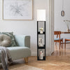 Modern Floor Lamp Bedroom Standing Shelf Light w/ USB Port & 3 Storage Shelves
