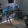 Ergonomic Gaming Desk PC Computer Table Carbon Fibre K Shape Thicken Metal Frame