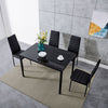 105cm 120cm Glass Dining Table and 4 /6 Padded Chairs Set Home Kitchen Furniture