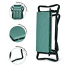 Folding Garden Kneeling Stool Portable Padded Kneeler and Seat W/ 2 Tool Pouches