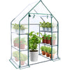 2 Tier 4 Shelves Walk-in Greenhouse PE Cover Garden Flower Vegetable Plant Shed