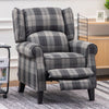 Tartan Checked Bonded Fabric Armchair Wingback Sofa Recliner Padded Lounge Chair