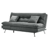 Adjustable Folding Grey Velvet 3 Seater Sofa Click Clack Sleeper Sofa Bed Settee