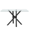 Large Rectangle Clear Tempered Glass Dinner Table for Living Dining Room Kitchen