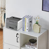 White Filing Cabinet Mobile Printer Stand W/2 Drawers 1 Door 3 Shelves