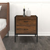 Industrial Bedside Table 1/2 Drawer Vintage Bedroom Nightstand End Table Cabinet