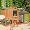 2-Floor Large Chicken Coop Wooden Rabbit Hutch W/Removable Tray &Ramp Waterproof