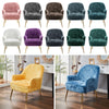 Crushed Velvet Upholstered Armchair Nordic Gold Metal Leg Sofa Chair Living Room