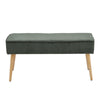 Hallway Bed End Bench Fabric Padded Seat Long Stool Dining Bench Wooden Legs