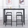 5Pcs Black Marble Bar Table & 4 Stools Breakfast Kitchen Dining Set Bar Bistro