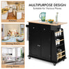 Rolling Kitchen Island Mobile Serving Trolley Cart w/ 2 Drawers and Towel Rack