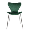 Dining Chairs Set of 4 Velvet Green Padded Seat Chrome Legs Kitchen Home Office