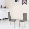 Set of 4 Dining Chairs High Back PU Leather Kitchen Chair Modern Meatl Legs Home