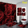 Waterproof Shower Curtain, Bathroom Mats Rugs Carpets Toilet Lid Cover set UK