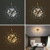 LED Ceiling Light Firework Pendant Vintage Lampshade Chandelier Crystal Droplets