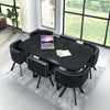 White Wooden Dining Table & 6 Chairs Retro ..