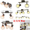 2/3/6 Way Industrial Retro Wall Lamp Ceiling Light Spotlight Heads LED Bulbs UK