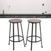 2 PCS Brown Round Wooden Industrial Rustic Bar Pub Kitchen Stools Chairs Seats