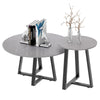 2pcs Industrial Vintage Coffee Table Marble Effect Nesting End Side Table Metal