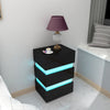 High Gloss 3 Drawers RGB LED Light Bedside Table Nightstand Cabinet Nightstand