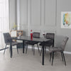 Glass Dining Table and 2 / 4 Grey Chairs Optional Lounge Office Home Furniture