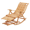 Adjustable 5-Level Bamboo Rocking Chair Porch Rocker Balcony Deck Napping Bed UK