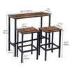 Dining Table Set Kitchen Chairs Counter Top Table+ 2pcs Bar stools w/Wooden Top