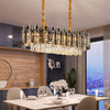 Modern Luxury Chandelier LED Crystal Droplet Elegant Ceiling Light Fixture Home
