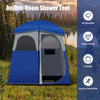 Double-Room Camping Shower Tent Changing Room Privacy Tent W/ Ground Stakes