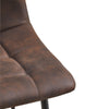 Pair of Brown Faux Leather Dining Chairs Kitchen Padded Soft Seat Metal Leg