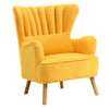 Upholstered Velvet Armchair Accent Scalloped Chair Lounge Sofa Living Bedroom UK