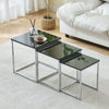 NICEME Nested Tables Set of 3, 3pcs Square Side Table End Table for Living Room