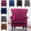 Ribbed Cocktail Wing Back Chesterfield Queen Anne Armchair Accent Tub Chair Sofa