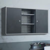 120cm Lockable Wall Mount Hanging Tool Box Garage Storage Cupboard Metal Cabinet