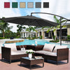 GARDEN PARASOL OUTDOOR HANGING SUN SHADE CANTILEVER BANANA UMBRELLA WITH BASE 3m