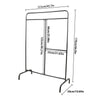 5.6ft Strong Garment Clothes Rail Large Heavy Duty Hanging Display Stand Closet