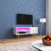 Modern TV Cabinet Led Light White High Gloss Stand Unit 110CM for Living Room WH