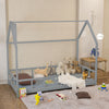 Single Kids Floor Beds Pine Wood House Bed Frame Toddler Children Bedstead Cabin