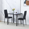 3/5Pcs Small Space Dining Set Square Glass Dining Table+ 2/4 Dining Chairs Home