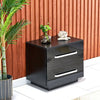 2 Drawers LED Light Bedside Table Side Nightstand Storage Organiser High Gloss