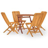 5 Piece Garden Dining Set Solid Wood Teak R0K0