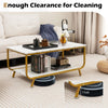 Modern Faux Marble Coffee Table 2-Tier Rectangular Accent Table Chic Cocktail