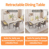 Modern Extendable Dining Table 130-160cm Extending Marble Kitchen Dinner Table