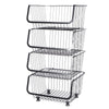4 Tiers Kitchen Storage Trolley Cart Rack Tray Metel Wire Basket Shelf Rolling